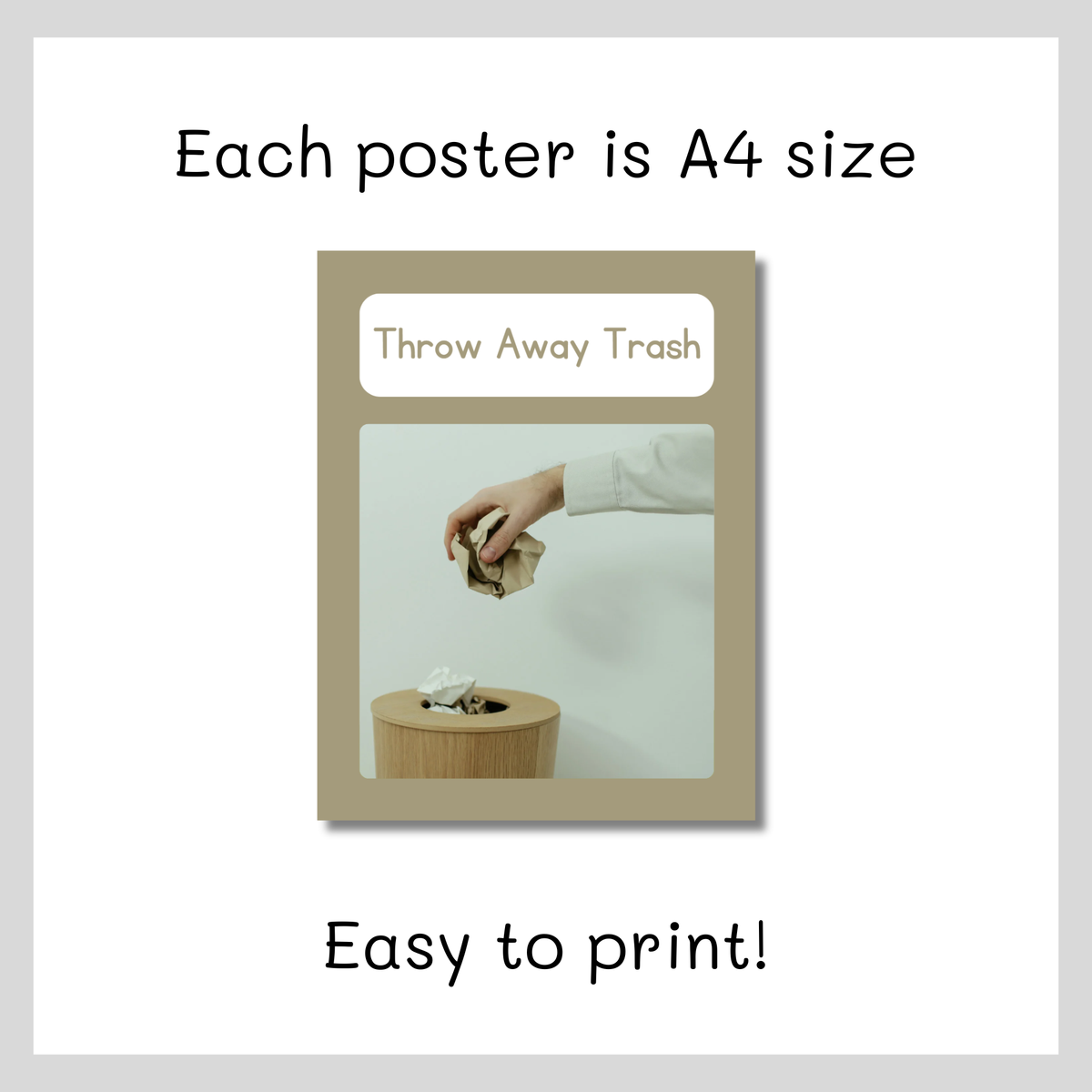 Bathroom Rules Posters, w/ Real Photos Illustrated Printables