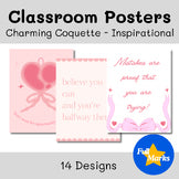 Charming Coquette Inspirational Phrase Posters, Valentines Cute Bulletin Board