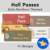Boho Rainbow Hall Passes, Printable Soothing Classroom Management Tool
