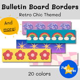 Retro Chic Groovy Themed Bulletin Board Borders, 80s Printable Class Decor