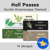Gentle Greenscape Themed Hall Passes, Printable Boho Classroom Management Decor