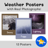Weather Posters with Real Photos, Modern Boho Calendar Chart Bulletin Decor Card