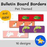 Pet Themed Bulletin Board Borders, Dog Cat Fish Rainbow Animal Decor Printables