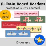 Valentine's Day Bulletin Board Borders, Boho Modern Pink Red Cute February Decor