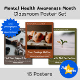 Mental Health Awareness Month Poster Set Real Photos May Boho Modern Class Decor