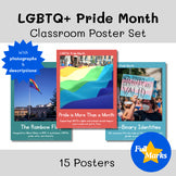 LGBTQ+ Pride Month Poster Set | Real Photos Rainbow Class Decor June Boho Modern