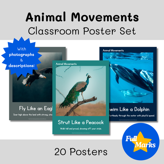 Animal Movement Posters with Real Photos