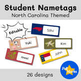 North Carolina Themed Student Nametags, Vibrant Decor for Classroom Management