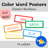 Classic Rainbow Color Word Posters, Cards, Signs, Whiteboard Bulletin Decor