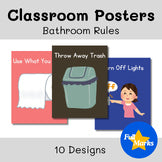 Bathroom Rules Posters, Modern Simple Classroom Management Printable Decor