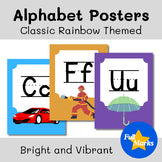 Classic Rainbow Alphabet Posters, Colorful and Vibrant Classroom Decor Printable