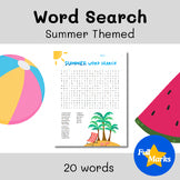 FREE Summer Word Search Activity, Fun Busy Worksheet Early Finishers Printable