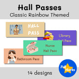 Classic Rainbow Hall Passes, Printable Colorful Classroom Management Tool