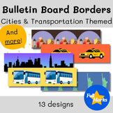 Cities & Transportation Themed Bulletin Board Borders, Urban Class Decor Bunting