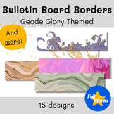 Geode Glory Themed Bulletin Board Borders, Gold Marble Printable Poster Decor