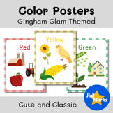 Gingham Glam Theme Color Illustrated Posters, Bulletin Board Class Display Decor