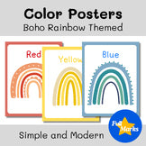 Boho Rainbow Color Illustrated Posters, Simple Cute Bulletin Board Class Display