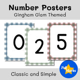 Gingham Glam Numbers Posters, Colorful Modern 0-10 Math Class Decor, Printable