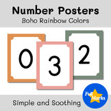 Boho Rainbow Themed Minimalistic Number Posters, 0-10 Printable Classroom Decor