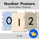 Floral Boho Numbers Posters, Printable Illustrated Botanical Math Class Decor