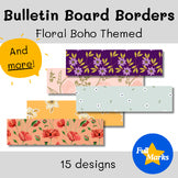 Floral Boho Bulletin Board Borders, Plants and Gardens Printable Classroom Decor
