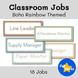 Boho Rainbow Themed Classroom Jobs Posters, Bulletin Board Whiteboard Decor