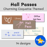 Charming Coquette Themed Hall Passes, Printable Cute Classroom Decor Management