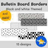 Black and White Themed Bulletin Board Borders, Printable Monochrome Class Decor