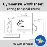Spring Seasonal Symmetry Worksheets, Early Finishers Printable Art Sub Activity