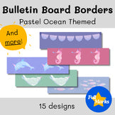 Pastel Ocean Bulletin Board Borders, Boho, Under the Sea, Marine, Mermaid Decor