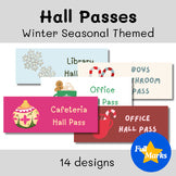 Winter Seasonal Themed Hall Passes, Classroom Management Decor Holidays New Year