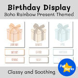 Boho Rainbow Themed Birthday Posters with Matching Nametags, Classroom Display