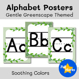 Gentle Greenscape Themed Alphabet Posters, Boho Plant Classroom Decor Flashcards