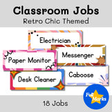 Retro Chic Themed Classroom Jobs, Groovy 80s Printable Bulletin/Whiteboard Decor