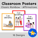 Classic Rainbow "I Am..." Inspirational Affirmations Posters Class Decor