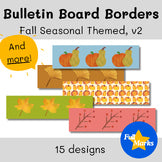 Fall Seasonal Bulletin Board Borders v2, Autumn Printable Class Wall Decor Boho