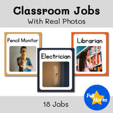 Classroom Jobs Posters w Real Images, Printable Bulletin Board Class Management