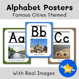Alphabet Posters w Real Photos, Geography Famous Cities Themed Printable Decor