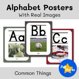 Alphabet Posters w Real Photos, Common Things Printable Class Decor Colorful ABC
