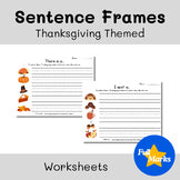 Thanksgiving Themed Sentence Frames Worksheets, Homework Easy Finishers Handout