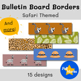 Safari Themed Bulletin Board Borders, Jungle Animal Boho Bunting Printable Decor