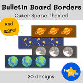 Outer Space Themed Bulletin Board Borders, Planet Stars Galaxy Printable Decor