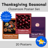 Thanksgiving Real Images Classroom Posters, Printable Boho Modern Fall Holiday