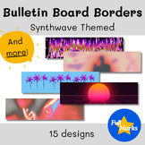 Synthwave Themed Bulletin Board Borders, Retro 80s Boho Sunset Tie-Dye Printable