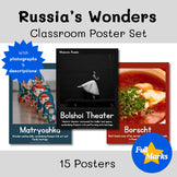 Russia's Wonders Classroom Posters, Cultural History, Language, Cuisine, Boho