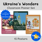 Ukraine's Wonders Classroom Posters, Cultural History, Cuisine, Boho Modern Deco