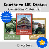 Southern USA States Classroom Posters, Boho Modern Printable History Geo Decor