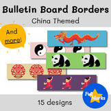 China Cultural Bulletin Board Borders, Printable Asian History Boho Class Decor