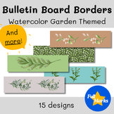 Watercolor Boho Botanical Garden Bulletin Board Borders, Printable Class Decor