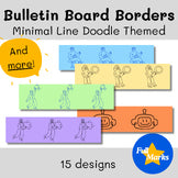 Minimalistic Line Doodle Themed Bulletin Board Borders, Boho Modern Class Decor